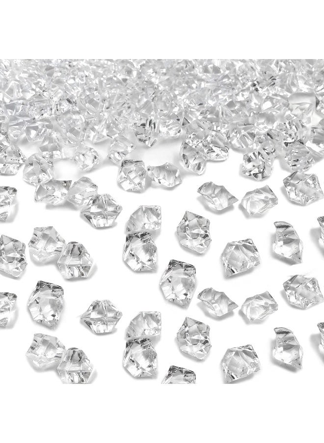 LYFJXX Fake Ice Cubes, 1000 Pcs Acrylic Ice Rocks for Centerpieces, 11 * 14 mm Artificial Ice Table Scatter, Fake Crushed Ice Acrylic Vase Fillers Christmas Decorations - Image 1