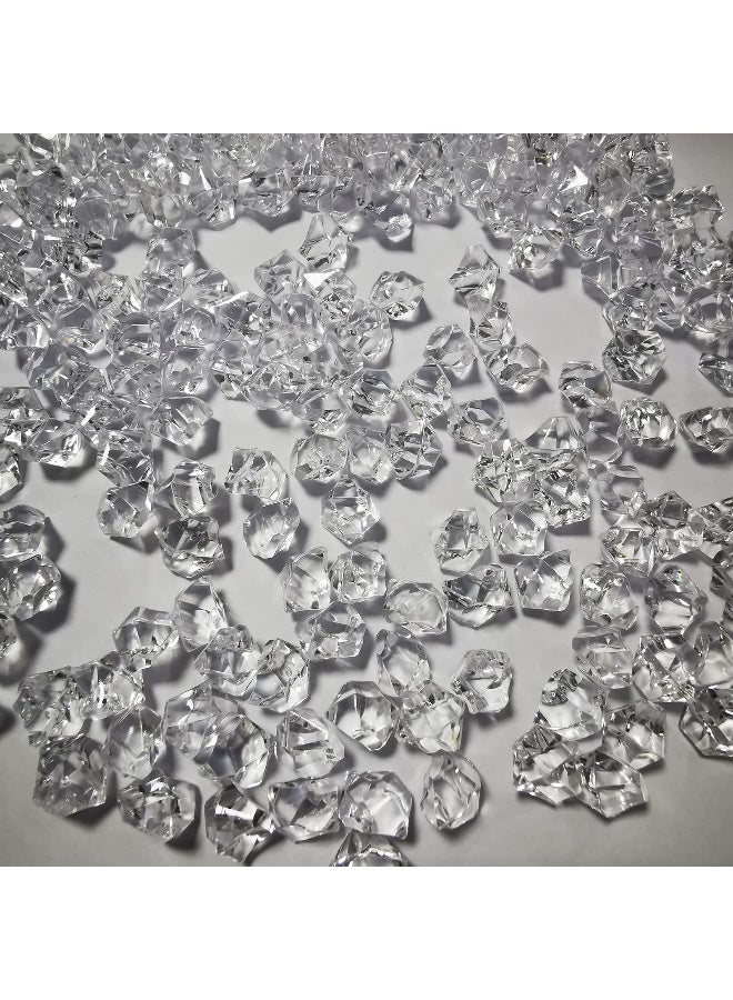LYFJXX Fake Ice Cubes, 1000 Pcs Acrylic Ice Rocks for Centerpieces, 11 * 14 mm Artificial Ice Table Scatter, Fake Crushed Ice Acrylic Vase Fillers Christmas Decorations - Image 2