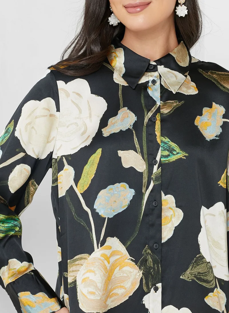 VERO MODA Floral Printed Button Down Shirt