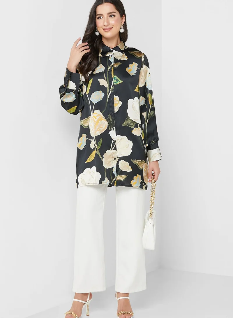 VERO MODA Floral Printed Button Down Shirt