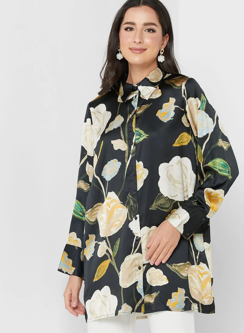 VERO MODA Floral Printed Button Down Shirt