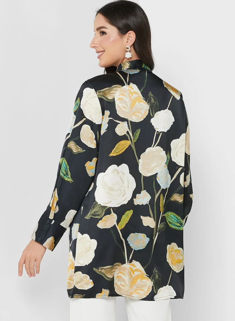 VERO MODA Floral Printed Button Down Shirt