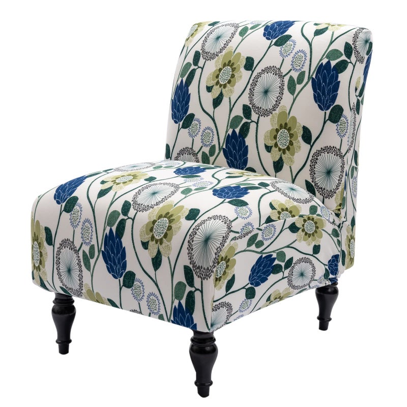 Iauddy Armless Accent Slipper Chair Cover SlipcoverStretch Spandex Removable Fabric NonSlip Silp Cover for Accent Chair Without arms Furniture Protector for Living Dining Room