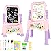 Amagoing Easel for Kids Adjustable Standing Art Easel for Toddler Double Side White Chalk Board with Painting Accessories Birthday Christmas Gift for Little Girls and Boy Age 3 4 5 Pink - Image 2