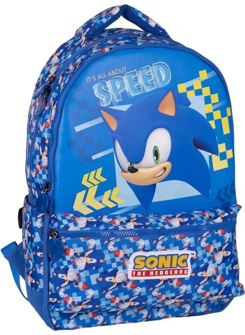 Masho Trend 3 Compartment End Sonic School Bag + Pencil Case - Sonic Bag Primary School Bag Boys School Bag
