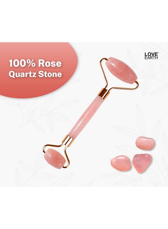 Love Earth Rose Quartz Face Roller Massage Tool With Rose Quartz Crystal For Anti-Ageing, Eliminates Toxins And Reduces Dark Circles - Image 4