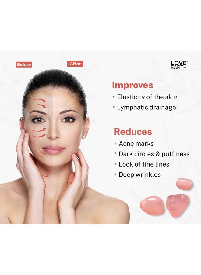 Love Earth Rose Quartz Face Roller Massage Tool With Rose Quartz Crystal For Anti-Ageing, Eliminates Toxins And Reduces Dark Circles - Image 3