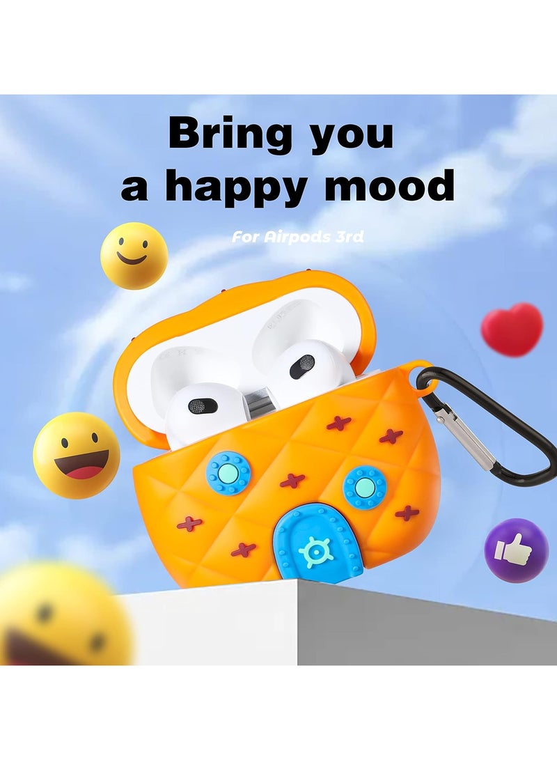 عام حافظة Airpods 3 (الجيل الثالث) ناعمة من السيليكون بتصميم كرتوني ثلاثي الأبعاد مضحك، مع شخصيات كيوت ومجموعة حلقة مصممة للأطفال والفتيان والفتيات والمراهقين (المُصدرة في 2021). - Image 3