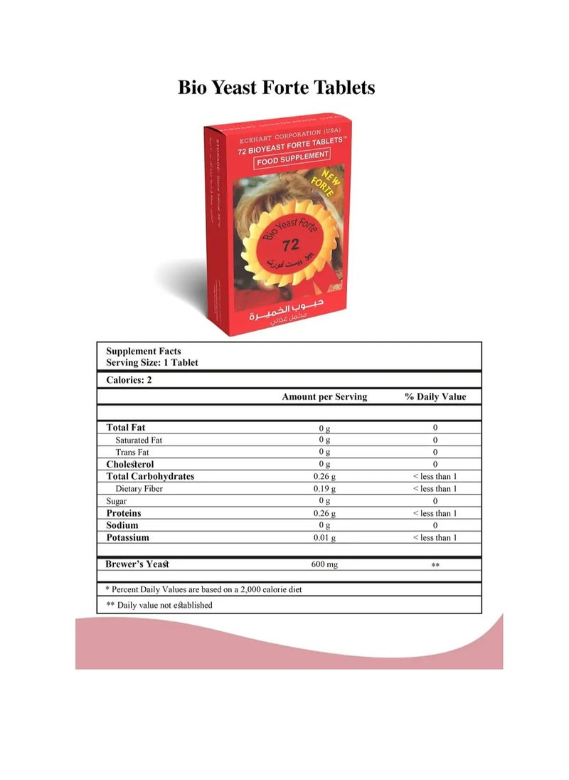 ECKHART - Bio yeast Forte 72 tablets - Image 1