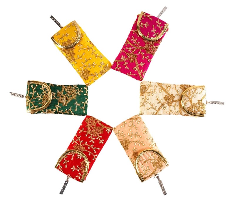 SUMERA WARQ Fancy Embroidered Mobile Pouch Cover for Women Designer Multicolor Handmade Ethnic with Sling & Clip - Image 5
