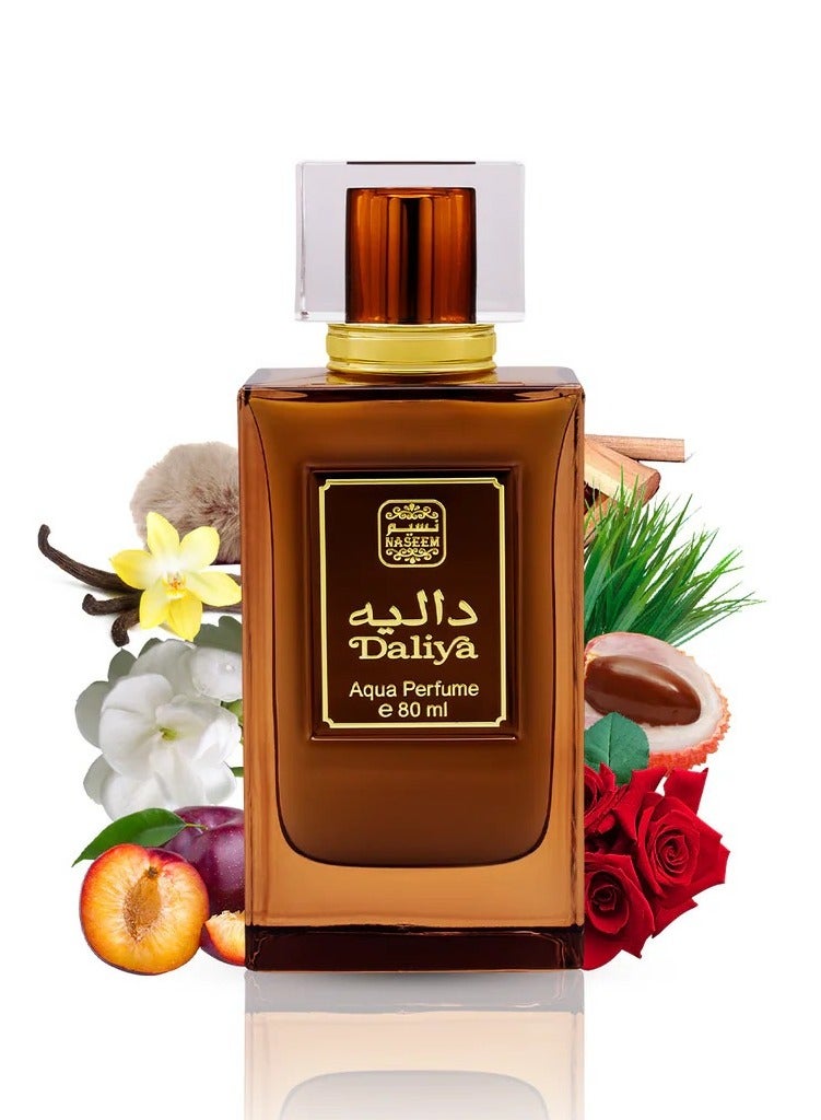 Naseem Daliya Aqua Perfume Spray 80ml - Subtle Tone Eau De Parfum for Men & Women - Fresh and Elegant Fragrance with Long Lasting Appeal - Ideal for Everyday Use & Special Event  - Image 2