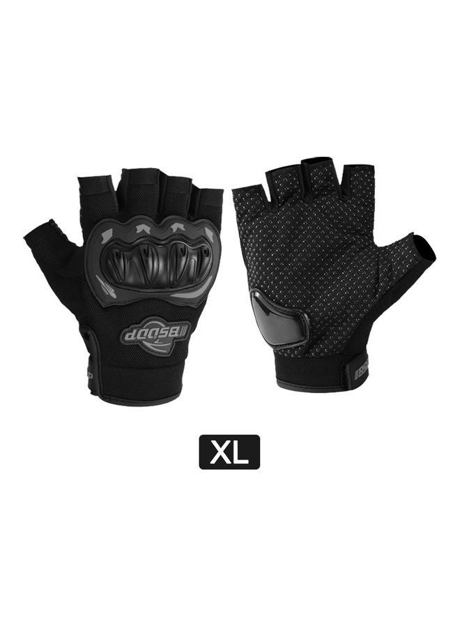 NIBEMINENT 1-Pair Non-Slip Half-Finger Motorbike Glove for Climbing Hiking