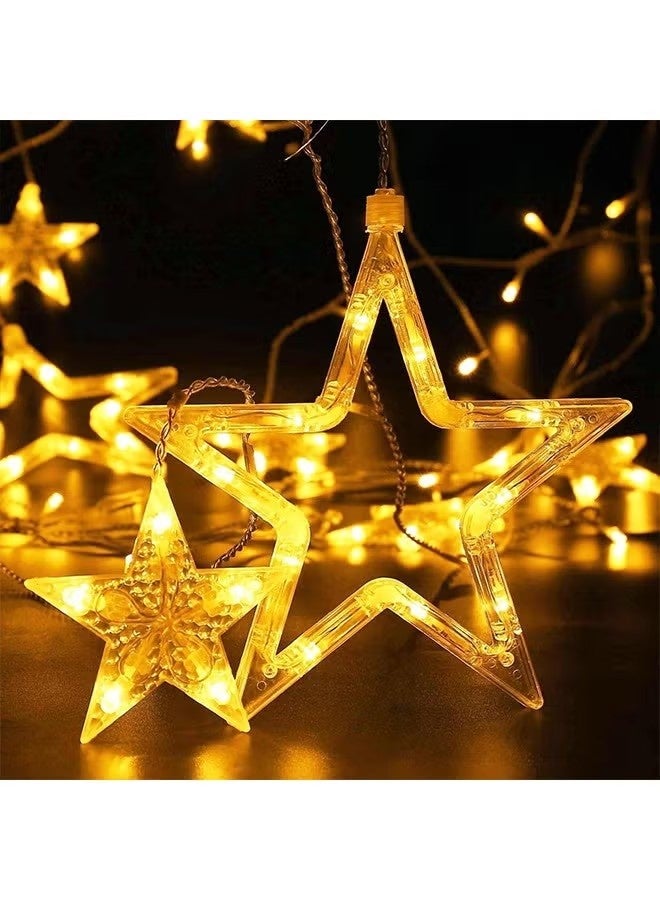GMORO Ramadan Decorations Star Moon Lights with Remote Control & Battery Case Ramadan Decorations for Home Holiday Ramadan Wedding Party, Warm White - Image 5