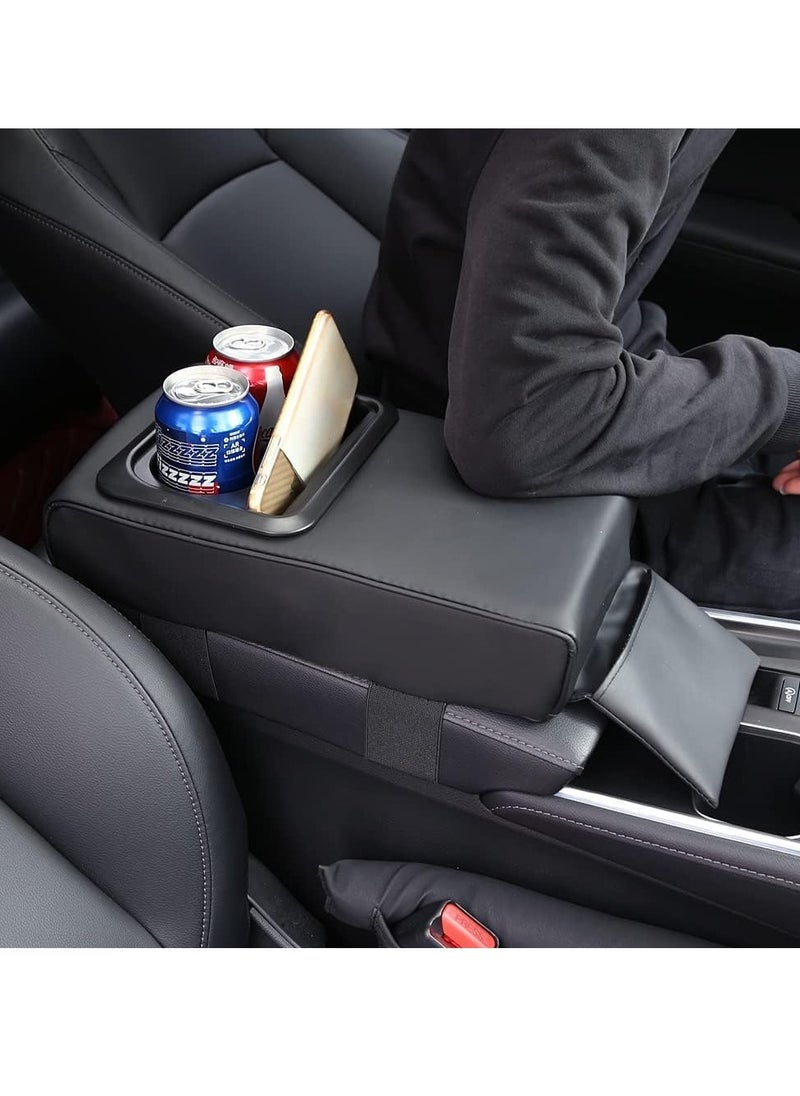 SYOSI Auto Center Console Armrest Pillow Car Armrest Cover Memory Foam Car Armrest Cushion with Cup Holder and Phone Holder Storage Bag Car Armrest Cushion Universal for Most Car  - Image 5