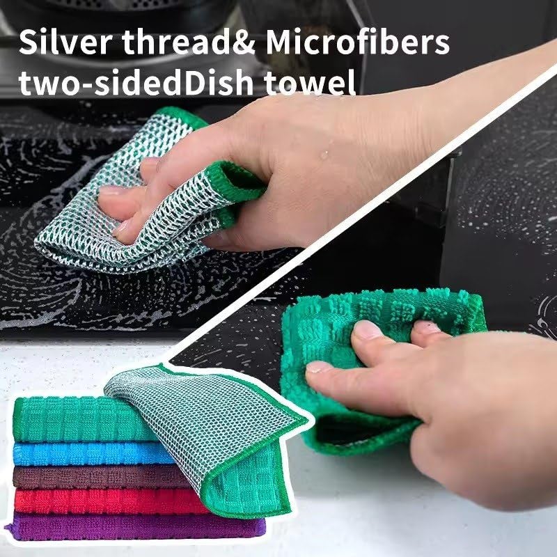 BROOKITCHEN 2in1 Dishwashing Scrub Sponge for Kitchen Pack of 10 Pcs Cleaning Dishes and Cookware - Image 4
