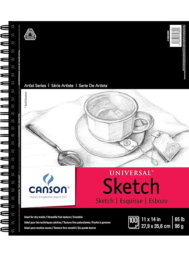 CANSON 702 193 Universal Sketch Pad Side Wire Bound 11” - Image 1