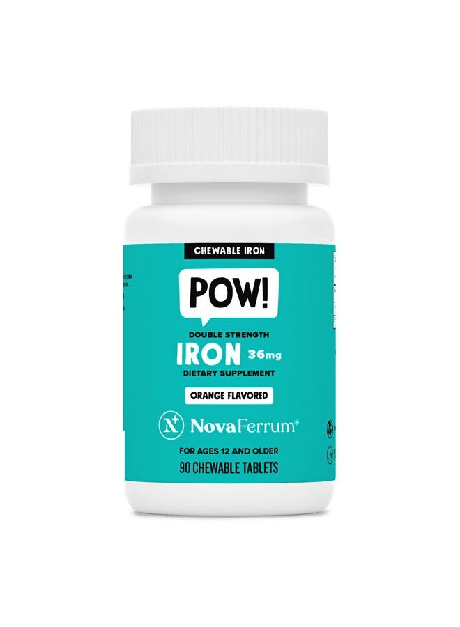 NovaFerrum Pow | Chewable Iron Supplement for Adults | Anemia | 36mg of Iron | 90 Servings | Sugar Free | Vegan - Image 1