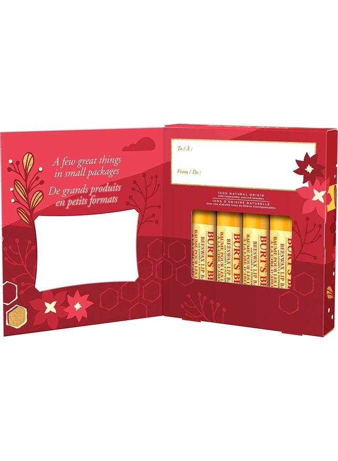 Burt's Bees Christmas Gifts, 4 Lip Balm Stocking Stuffers Products, Beeswax Bounty Classic Set - Beeswax Moisturizing Lip Balm - Image 3