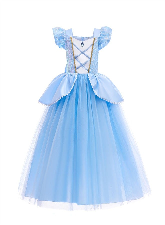 Loquat Sequin patchwork mesh puffy princess skirt  - Image 1