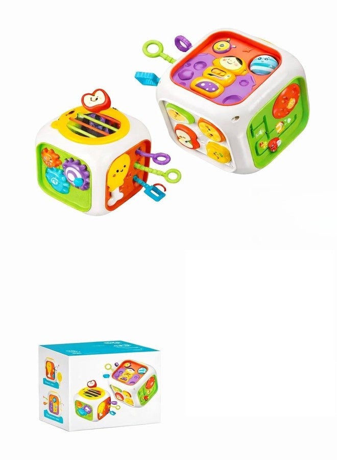 ToyTastic Baby Activity Cube Toy, 6-in-1 Montessori Learning Cube for Toddlers, Sensory Busy Board with Gears, Beads, Shape Sorter & Educational Developmental Toy for Infants 12+ Months - Image 1