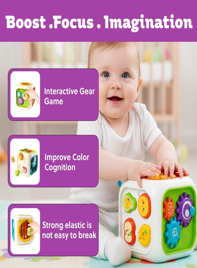 ToyTastic Baby Activity Cube Toy, 6-in-1 Montessori Learning Cube for Toddlers, Sensory Busy Board with Gears, Beads, Shape Sorter & Educational Developmental Toy for Infants 12+ Months - Image 3