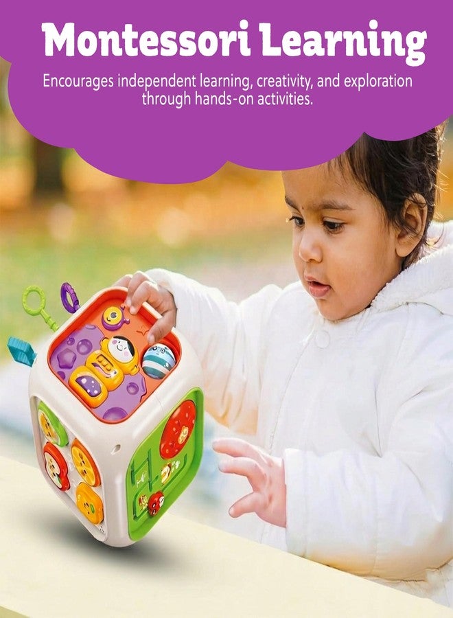 ToyTastic Baby Activity Cube Toy, 6-in-1 Montessori Learning Cube for Toddlers, Sensory Busy Board with Gears, Beads, Shape Sorter & Educational Developmental Toy for Infants 12+ Months - Image 5