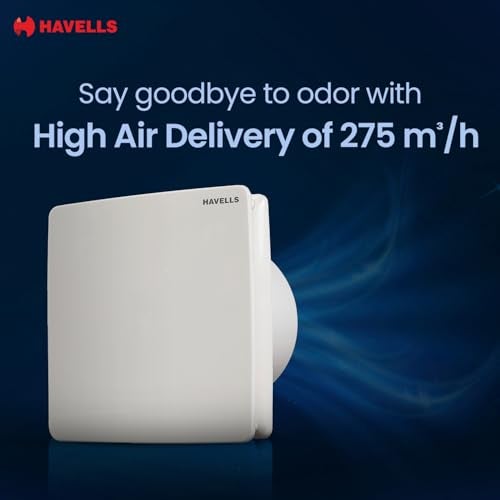 Havells مروحة هافيلز 150 مم فينتيل إير ZX | سحب هواء قوي، جسم مقاوم للصدأ وستائر حماية من الغبار | مناسبة للحمام والمطبخ والمكتب، ضمان لمدة 2 سنة | (عبوة من 1، أبيض) - Image 4