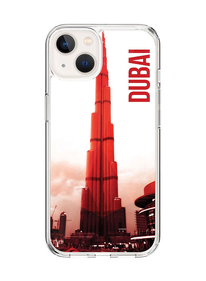 Stylizedd Classic Clear Case for Apple iPhone 14 Hybrid Soft Case Flexible Edges Anti Drop TPU PC Gel Thin Transparent Cover [ Designed for Apple iPhone 14 ] - Dubai - The Burj Full Print - Image 1