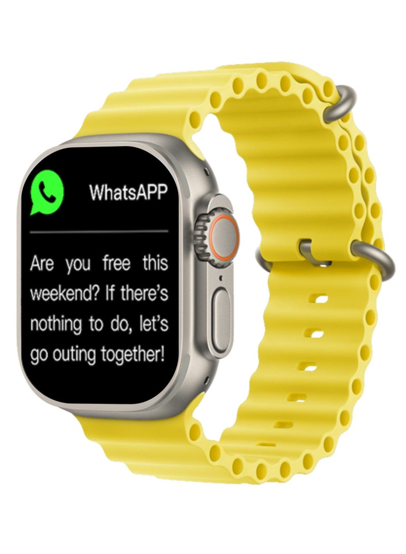 عام T900 Ultra Wireless Charging New Features Super Fast Latest Smart Watch Yellow