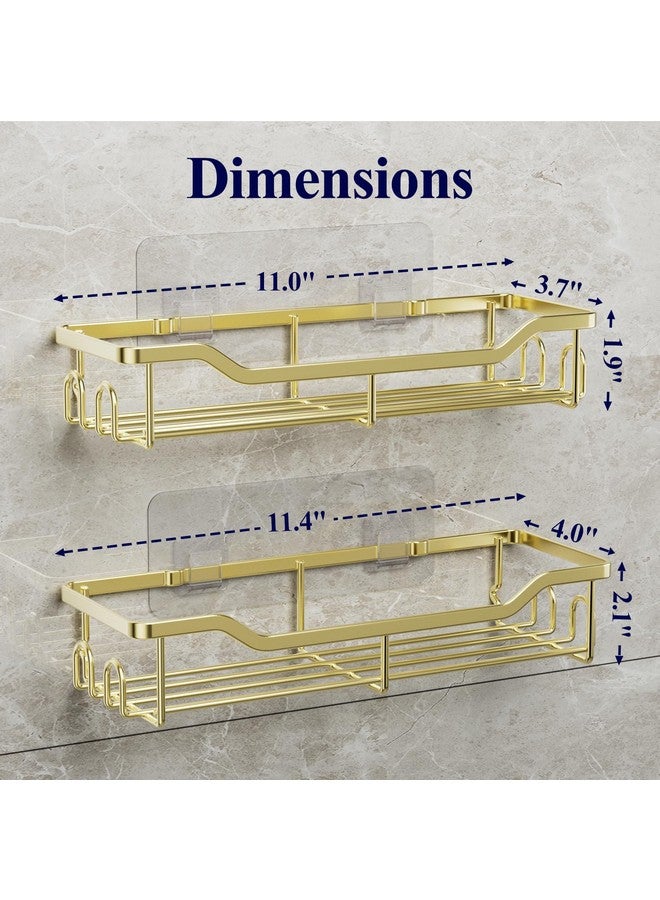 Kitsure Shower Caddy Large - Adhesive Shower Organizer, Stainless Steel Shower Shelf for Inside Shower, No Drill Bathroom Organizers and Storage, Home Decor Accessories, 2 Pack, Gold - Image 2