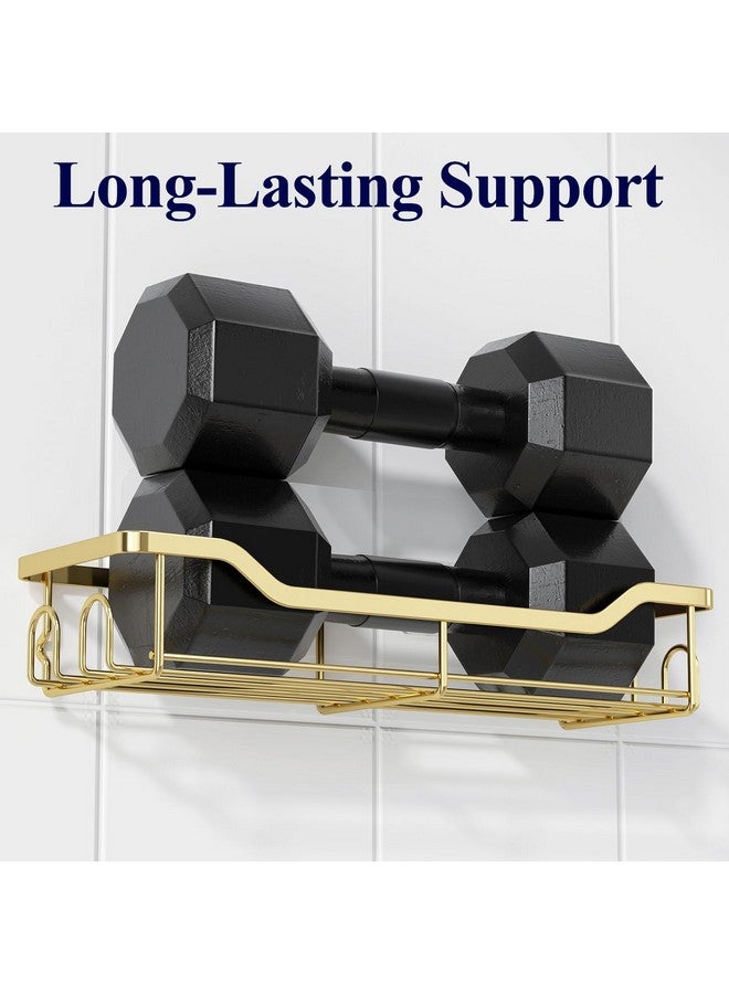 Kitsure Shower Caddy Large - Adhesive Shower Organizer, Stainless Steel Shower Shelf for Inside Shower, No Drill Bathroom Organizers and Storage, Home Decor Accessories, 2 Pack, Gold - Image 4