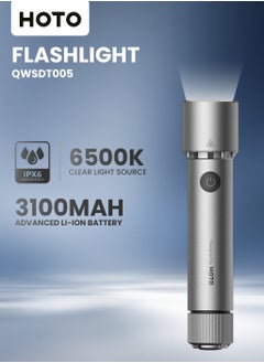HOTO High Brightness Flashlight, 2300lm Beam, IP68 Waterproof, Dual Power, Emergency Use – QWSDT005  - Image 1