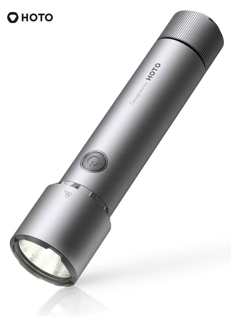 HOTO High Brightness Flashlight, 2300lm Beam, IP68 Waterproof, Dual Power, Emergency Use – QWSDT005  - Image 1