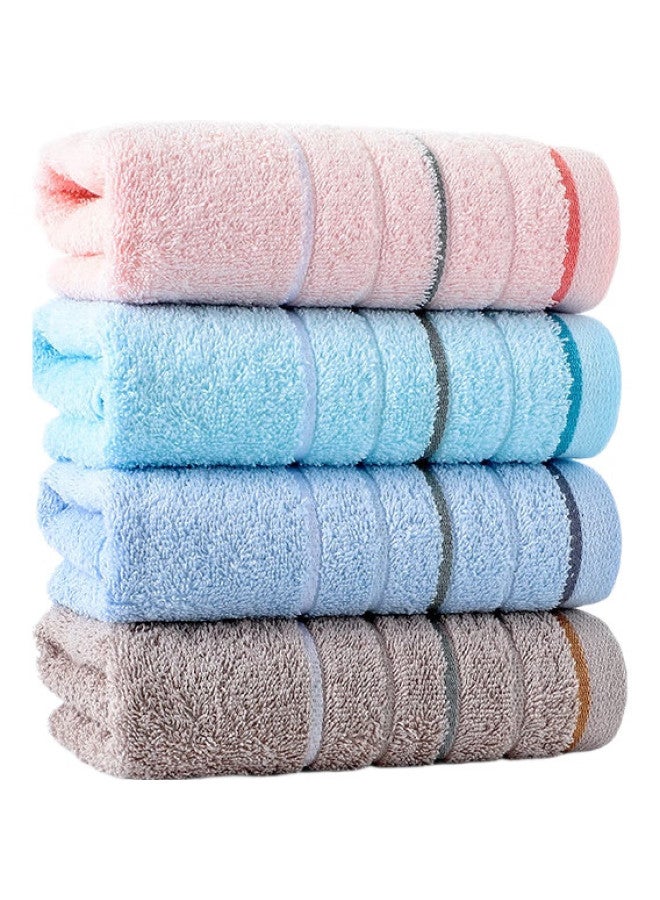 Grace A-Class Pure Cotton Towel, Thickened Face Towel, Solid Color Striped, For Home Use, Adult, Lint-Free, Bath And Face Towel, Pink, 80G - Image 1