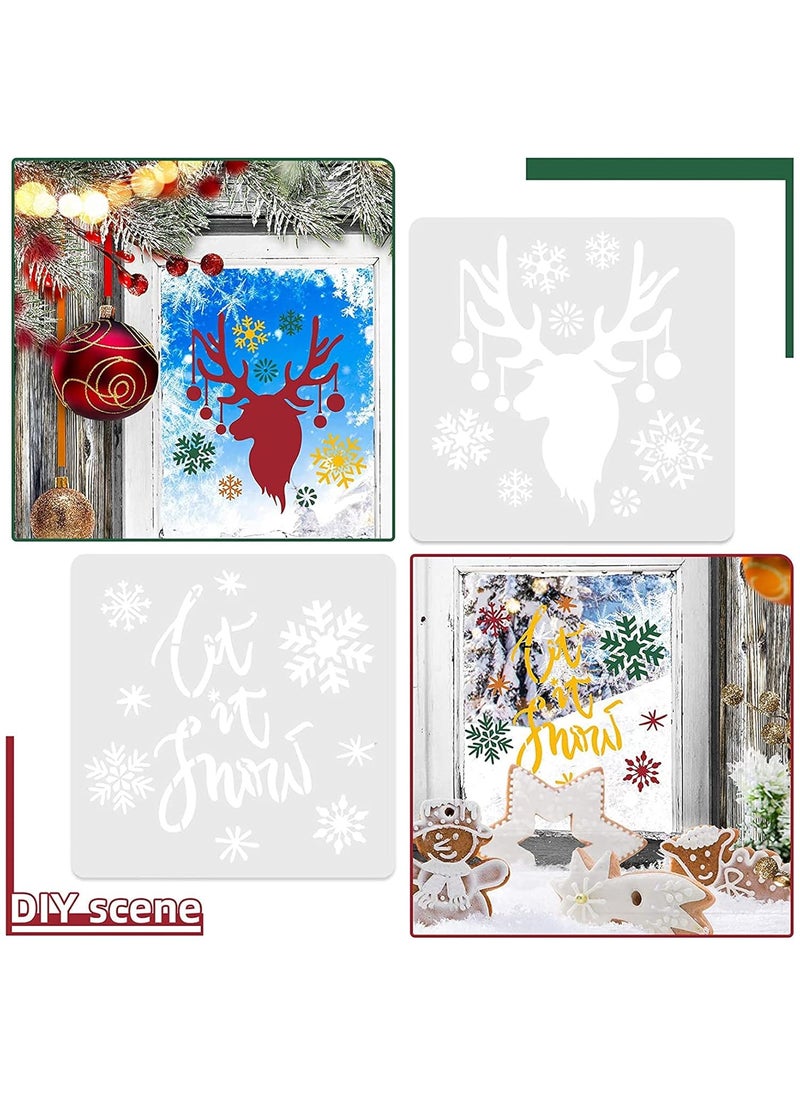 Usnyabni 9PCS Reusable Christmas Stencils for Painting - Stencil Set Includes Candy Cane/Christmas Tree/Snowflakes & Joy Stencil, Holiday Stencils for Wood Signs, Canvas, DIY Christmas Ornaments(Christmas)  - Image 4