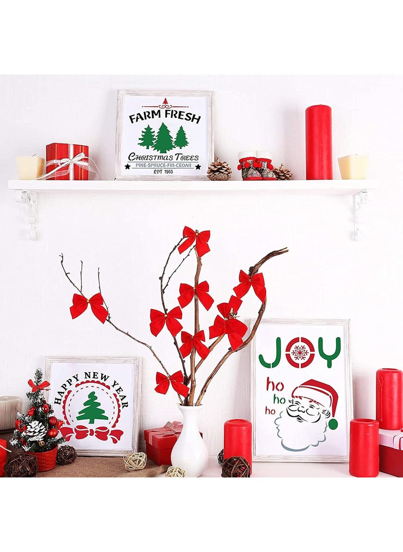 Usnyabni 9PCS Reusable Christmas Stencils for Painting - Stencil Set Includes Candy Cane/Christmas Tree/Snowflakes & Joy Stencil, Holiday Stencils for Wood Signs, Canvas, DIY Christmas Ornaments(Christmas)  - Image 3