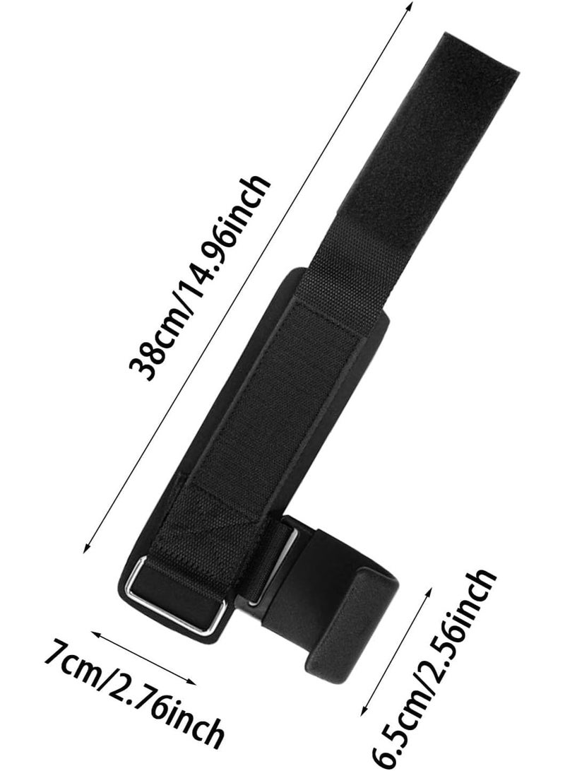 SportQ A pair of weightlifting hooks with wrist support straps, ideal for gym workouts, pull-ups, deadlifts, back and shoulder exercises, and strength training. Gym pull-up bar. - Image 2