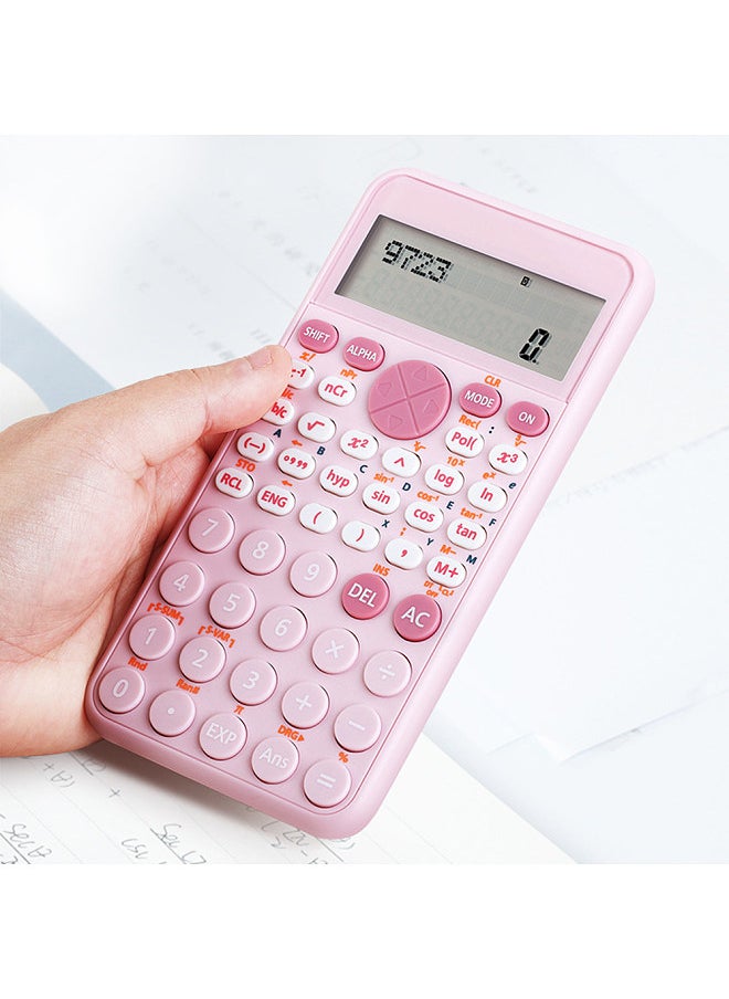 Scientific Calculators Cute Desktop Calculator with 240 Functions 2 Line LCD Screen Ideal for Students School Office Portable to Carry - Light Blue