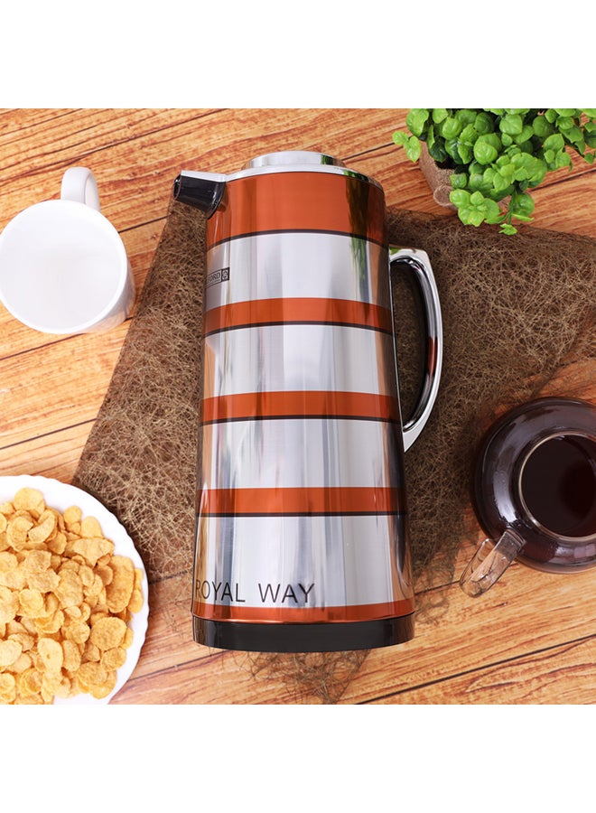 Royalford Double Wall Vacuum Flask Silver/Orange - Image 4