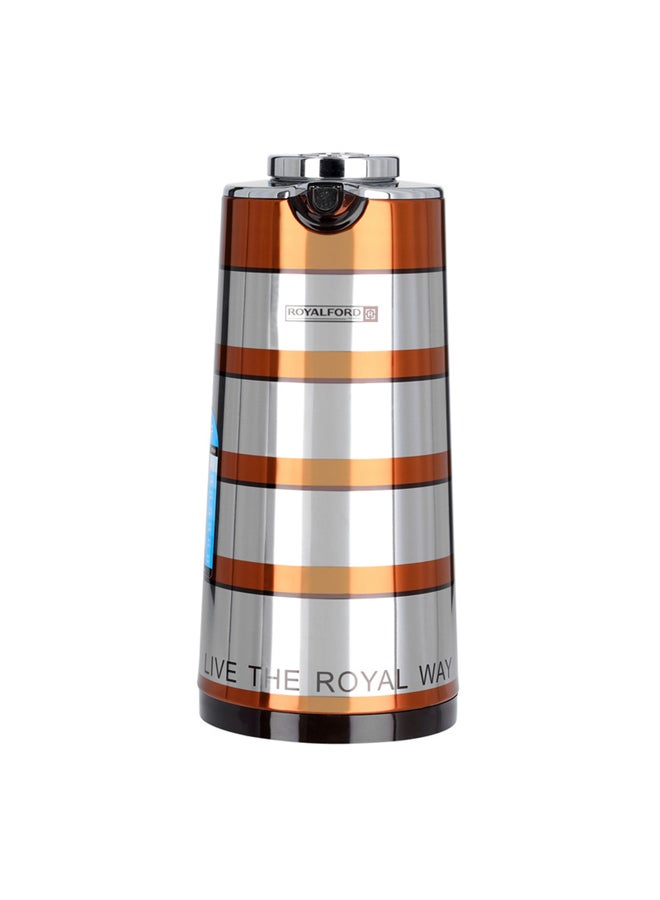 Royalford Double Wall Vacuum Flask Silver/Orange - Image 2