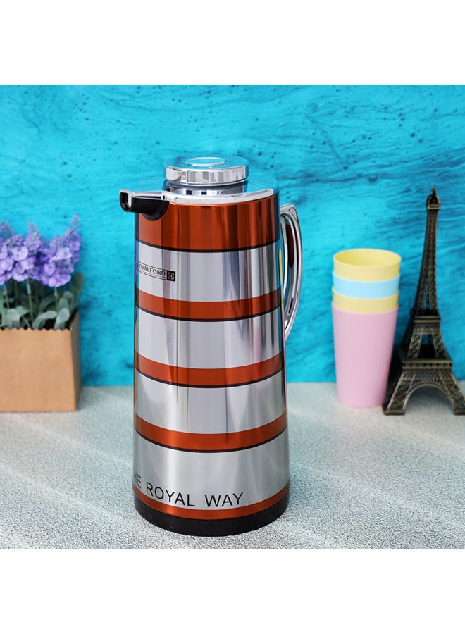Royalford Double Wall Vacuum Flask Silver/Orange - Image 3