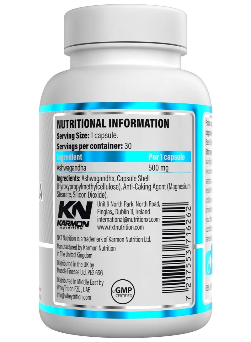 إن إكس تي أشواغاندا من NXT Nutrition، 30 كبسولة - Image 2