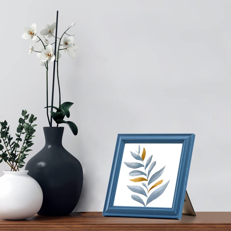 VIOLABBEY 8x8 Picture Frame Set of 4  8 x 8 Square Picture/Photo Frame for Wall Mounted or Tabletop Display  Real Glass  Family Friends Gift (Green+White+Grey+Blue) - Image 5