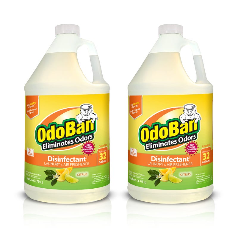 OdoBan Disinfectant Concentrate and Odor Eliminator, 2 Gallons, Citrus Scent - Image 1