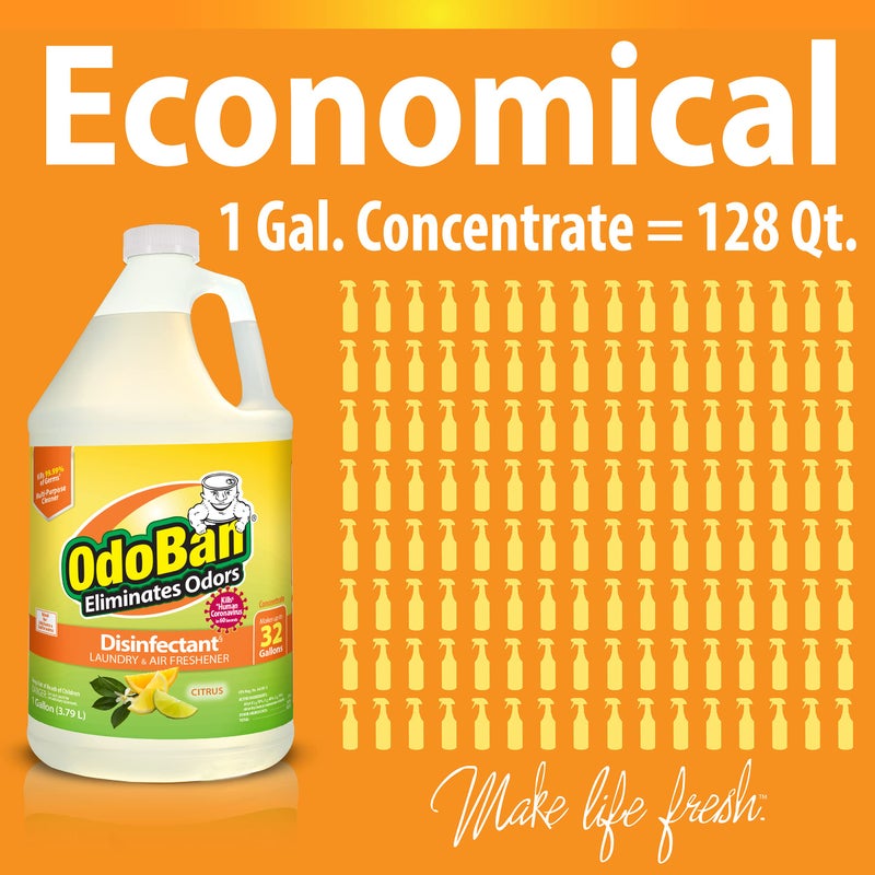 OdoBan Disinfectant Concentrate and Odor Eliminator, 2 Gallons, Citrus Scent - Image 4