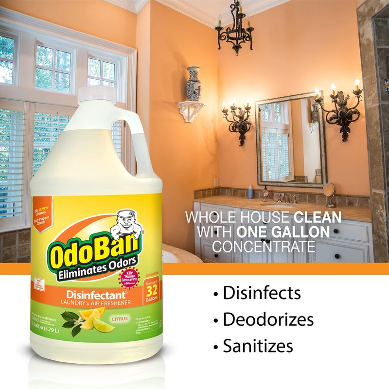 OdoBan Disinfectant Concentrate and Odor Eliminator, 2 Gallons, Citrus Scent - Image 5