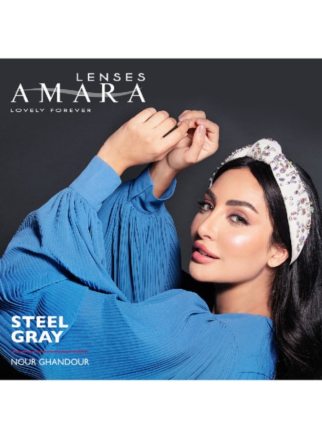 Amara Unisex One Day Steel Gray Pack Of 10, Daily Disposable Contact Lenses, Color Contact Lenses, Cosmetic Contact Lenses, Gray Contact Lenses - Image 2