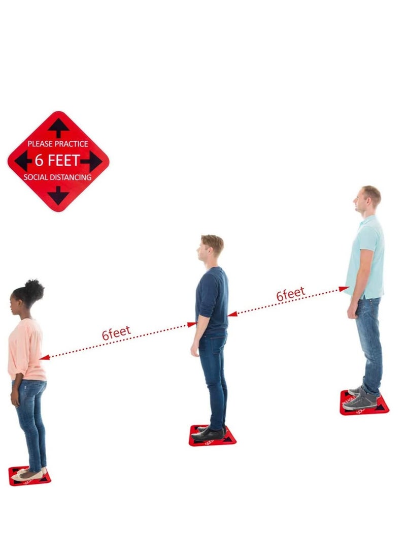10 Pack Social Distancing Floor Signs, Keep 6 Feet Distance 11" Safety Decals, Please Wait Here Stand Stickers,  Reminder Dedicated Waterproof Round Markers - Image 2