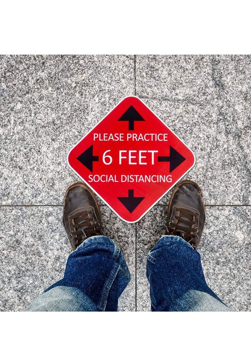 10 Pack Social Distancing Floor Signs, Keep 6 Feet Distance 11" Safety Decals, Please Wait Here Stand Stickers,  Reminder Dedicated Waterproof Round Markers - Image 4