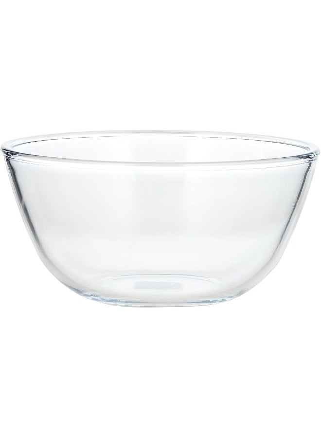 بوروسيل أوعية خلط وتقديم من زجاج بوروسيليكات، وعاء آمن للاستخدام في الفرن والميكروويف، سعة 2.5 لتر، زجاج بوروسيليكات، شفاف - Image 1